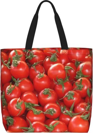Generic Canvas Tote Bag Tomatoes Daily Bag Reusable Fashion Beach Travel Bags, For Daily, Work, Wedding, School, Swim