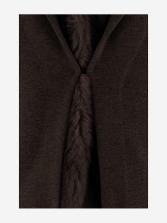 Bruno Manetti Wool and Cashmere with Fur Trim Jacket - Brown