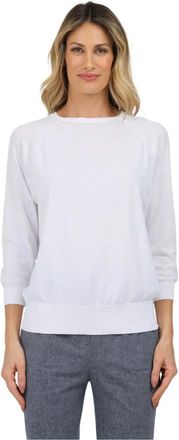 Alpha Studio Ronde hals top - Dames - Ronde hals truien - Wit - S - Truien & Vesten