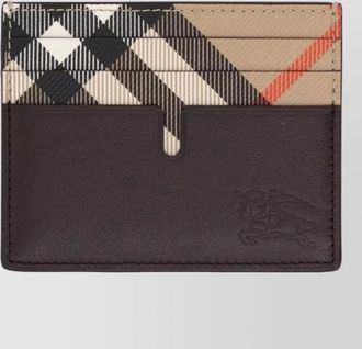 Burberry check pattern leather wallet and cardholder