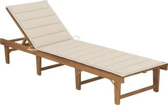 vidaXL Tumbona Plegable Con Coj&iacute;n Madera Maciza De Acacia Vidaxl