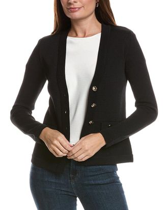 Elie Tahari V-Neck Knit Suit Blazer