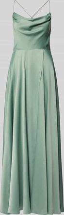 Vera Mont Abendkleid mit r&uuml;ckseitiger Schn&uuml;rung und Wasserfall-Ausschnitt in Lind, Gr&ouml;&szlig;e 32