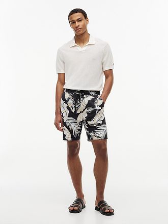 Tommy Hilfiger Mens Regular Fit 7 Tropical Print Short - Black - XXL