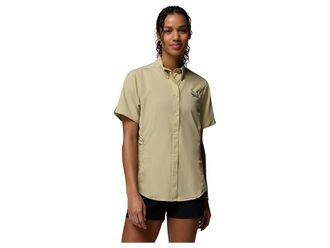 Columbia Tamiamitm II S/S Womens Short Sleeve Button Up Serpentine : 2XL, Mesh/Polyester