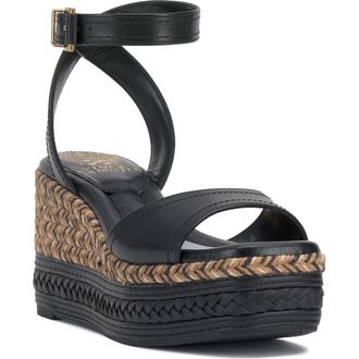 Vince Camuto Lilla Ankle Strap Platform Wedge in Black at Nordstrom Rack, Size 5.5
