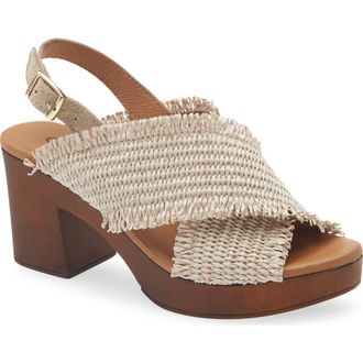 Cordani Wendy2 Raffia Crisscross Slingback Sandal in Beige at Nordstrom, Size 6.5Us