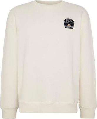 Knowledge Cotton Apparel Loose Sweater With Badge At Chest Pullover für Herren | beige/weiß