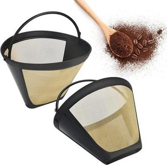 OEM Filtro De Caf&eacute; Color Dorado - Tama&ntilde;o 2 - Reutilizable - Acero Inoxidable