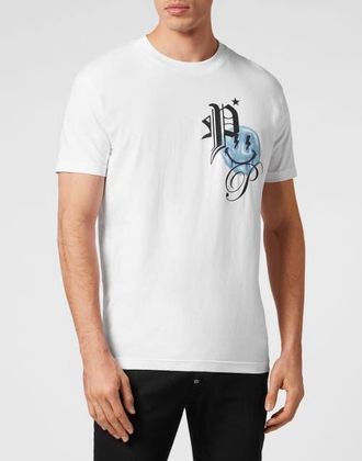 Philipp Plein T-Shirt Round Neck Ss Smile Logo Men in White at Nordstrom, Size Xxx-Large
