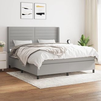 vidaXL Vidaxl - Cama Box Spring Con Colch&oacute;n Tela Gris Claro 160x200 Cm