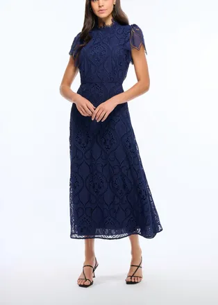 Shoshanna Norma Dress In Navy