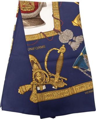 Herm&egrave;s Pre-owned Hermes Grand Uniforme Silk Scarf 90 Ladies 0UUGYJONT0ZO7KKO