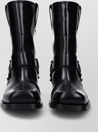 Valentino Garavani leather studded mid-calf boots