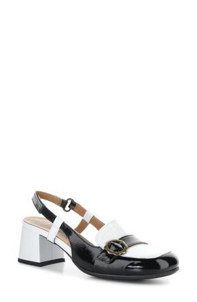 FLY London Pemy Slingback Pump in Off White/Black at Nordstrom, Size 10-10.5Us