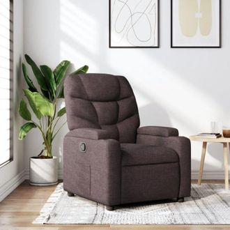 vidaXL Sill&oacute;n Reclinable De Tela Marr&oacute;n Oscuro Vidaxl