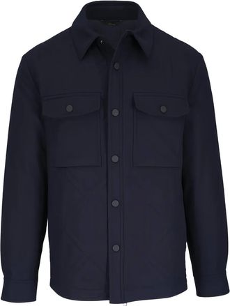 Brioni Giacca-camicia trapuntata - Blu