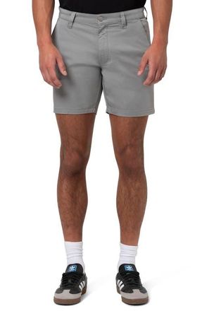 Mavi Nate Flat Front Stretch Twill Shorts in Monument Gray City Smart at Nordstrom, Size 31