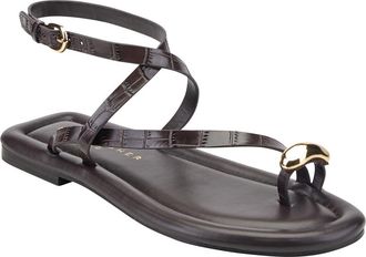 Marc Fisher Gynnie Strappy Sandal in Dark Brown at Nordstrom, Size 7.5
