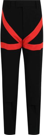 Ferragamo Mens Satin Striped Pants In Black