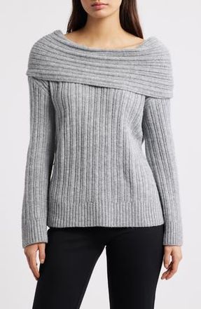 Princess Polly Snowie Off the Shoulder Sweater in Grey at Nordstrom Rack, Size Large/x-Large