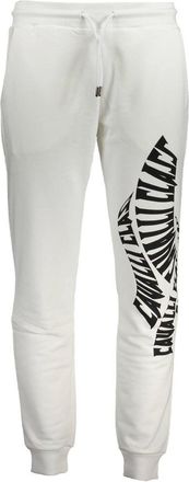 Cavalli Mens Graphic Print Casual Pants - White Cotton - Size X-Large