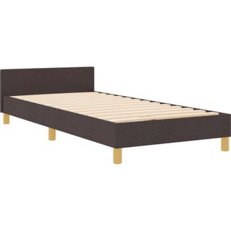 vidaXL Vidaxl - Estructura De Cama Con Cabecera Marr&oacute;n Oscuro 90 X 200 Cm Tela