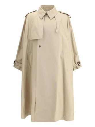 Saint Laurent cape trench coat - men - Cotton - 1 - Neutrals