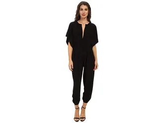 Norma Kamali Rectangle Jog Jumpsuit Womens Jumpsuit & Rompers One Piece Black : XS, Jersey/Polyester/Spandex