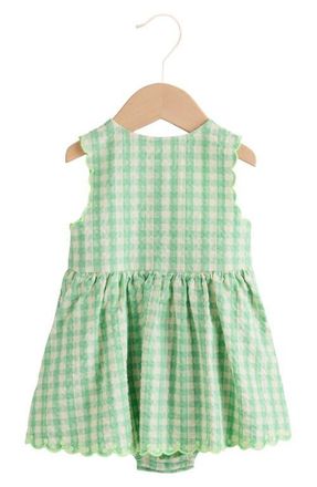 Next Kids Sleeveless Gingham Dress in Green at Nordstrom, Size 12-18M