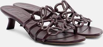 Loewe Petal Anagram 45 leather mules