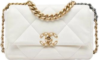 Chanel Pre-owned Medium 19 Flap Bag - - Pre-owned - Donna - Bianco - ONE SIZE
