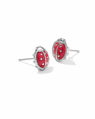 Kendra Scott Womens Ladybug Stud Earrings In Silver