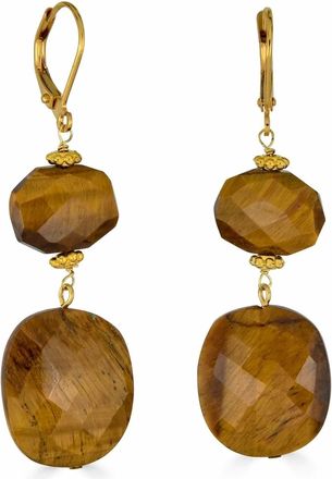 Rachel Reinhardt Jewelry Womens Tigers Eye Double Drop Earrings In Brown