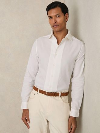 Reiss White Cotton-piqu&eacute; Garment-dyed Shirt, XL
