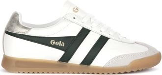 Gola Sneakers, female, White, 5 UK, White Green Leather Womens Trainers