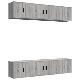 Berkfield Home 6 Piece TV Cabinet Set Grey Sonoma Engineered Wood