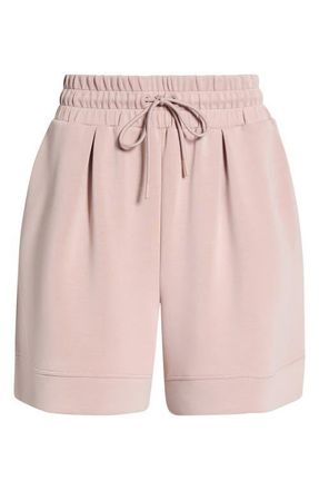 Zella Soft Luxe High Waist Knit Shorts in Pink Fawn at Nordstrom, Size Xx-Large