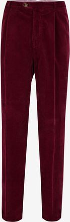 Brunello Cucinelli Bundfaltenhose aus Cordsamt Leisure Fit