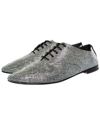 Saint Laurent Mens Leather Lace Up Rhinestone Derby (Authentic Pre-Loved)