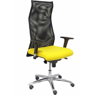 Piqueras y Crespo Piqueras Y Crespo - Sah&uacute;co Xl Sill&oacute;n De Direcci&oacute;n Asiento Tapizado En Tejido Bali Color Amarillo Y Respaldo En Malla Transpirable