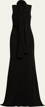 Alaia Fluid Jersey Bow Dress