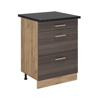 Vicco Mueble Bajo De Cocina R-line, Gris Noble, 60 Cm Con Cajones, Et Antracita Vicco