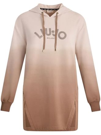 Liu Jo rhinestone-embellished hoodie - Brown