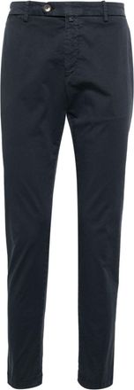 BRIGLIA 1949 low-rise stretch-cotton tapered chinos - men - Cotton/Cotton/Elastane - 46 - Blue