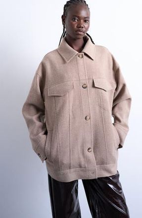 Topshop Chore Jacket in Light Brown at Nordstrom Rack, Size X-Small