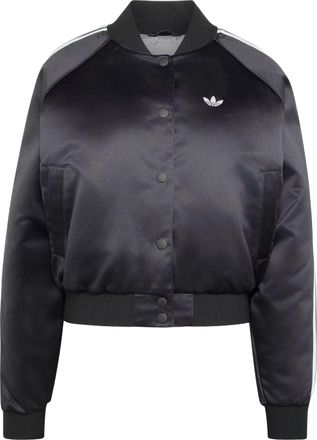 adidas (WMNS) adidas Satin Bomber Jacket Asia Sizing Black White Grey Three KT2648