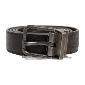 Dolce & Gabbana Belts, male, Brown, Size: ONE SIZE Vintage Style Silver Buckle Belt