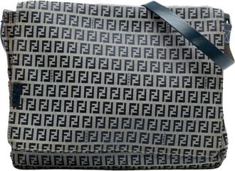 Fendi Pre-owned Canvas Messenger Bag - Dames - Vintage Schoudertas - Grijs - ONE Size - Vintage