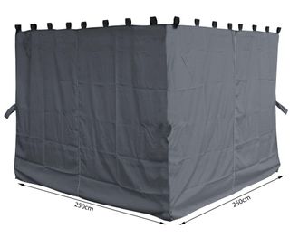 Quick-Star 4 Seitenteile F&uuml;r Pavillon Nizza 3x3m Seitenwand Grau Ral 7012